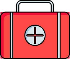 First aid box icon in red and blue color. vector