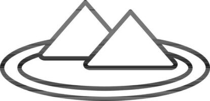 Nacho on plate icon in line art. vector
