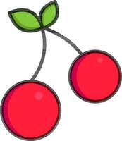 Cherry icon or symbol in red color. vector