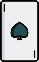 Ace spade card icon in white and green color. vector