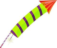 Colorful firecracker rocket on white background. vector