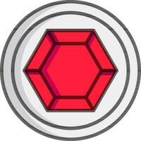 Diamond chip icon in grey and red color. vector