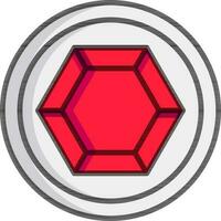 Diamond chip icon in grey and red color. vector