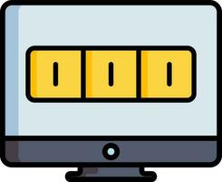 Online casino app in computer icon. vector