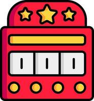 Slot machine icon in red, yellow and white color. vector