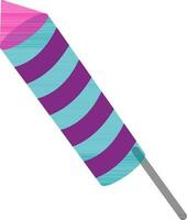 Firecracker rocket in pink and blue stripe pattern. vector