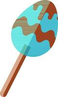 plano estilo maracas icono en marrón y azul color. vector