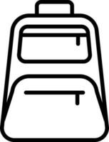 Black line art illustration of Backpack icon. vector