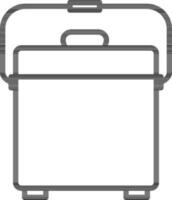 Carry basket icon in black line art. vector