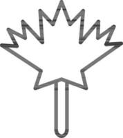 Maple leaf icon in line art. vector