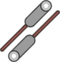 Marshmallow with stick icon in gray color. vector