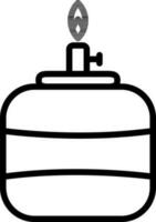 Gas stove cylinder icon in line art. vector