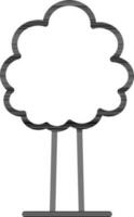 Line art Tree icon in flat style. vector