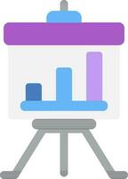 Bar Graph Presentation Board Colorful Icon in Flat Style. vector