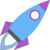Colorful Rocket Icon on White Background. vector