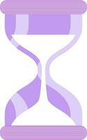 Flat Style Hourglass Icon in Purple and White Color. vector