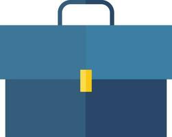 Briefcase icon in blue and yellow color. vector