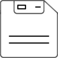 Floppy disk icon in thin line art. vector