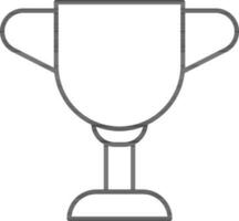 Line art trophy cup icon in flat style. vector