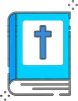 Biblia libro icono en azul color. vector