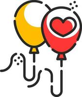 Loving balloon icon in red and yellow cool. vector