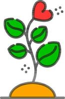 Vector illustration of Heart plant icon.