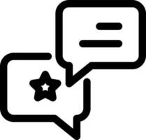 Star or Favourite message icon in black line art. vector