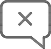 Line art illustration of Remove or Cancel message icon. vector