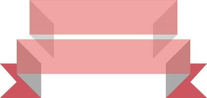 Blank ribbon banner in red color. vector