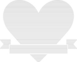 Flat style heart with ribbon banner. vector