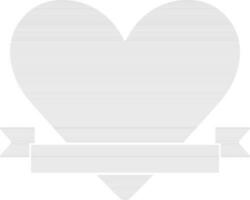 Flat style heart with ribbon banner. vector