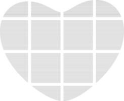 Flat style heart in gray color. vector