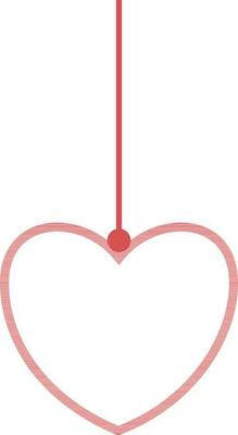 Hanging linear heart in red color.