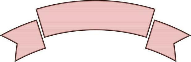 Blank ribbon banner in pink color. vector