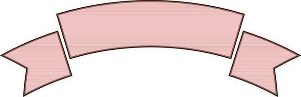 Blank ribbon banner in pink color. vector