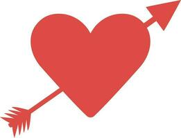 Flat icon of lovestruck arrow in red color. vector