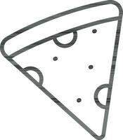 Flat style Pizza slice icon in line art. vector