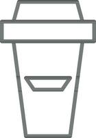 Drink paper glass icon in black line art. vector