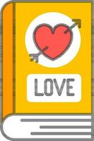 Love book icon in orange color. vector