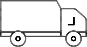 Truck icon or symbol in thin line art. vector