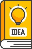 Illustration of Idea book icon in orange color. vector