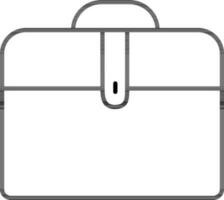Line art briefcase icon in flat style. vector