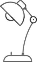 Line art illustration of table lamp icon. vector
