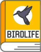Bird Life book icon in orange color. vector