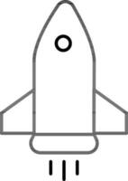 Startup or Rocket icon in thin line art. vector