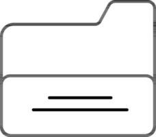 Line art illustration of file folder icon. vector