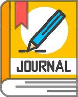 Journal book icon in orange color. vector