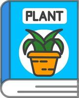 Plant book icon in blue color. vector