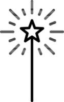 Magic wand icon or symbol in line art. vector