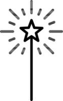 Magic wand icon or symbol in line art. vector